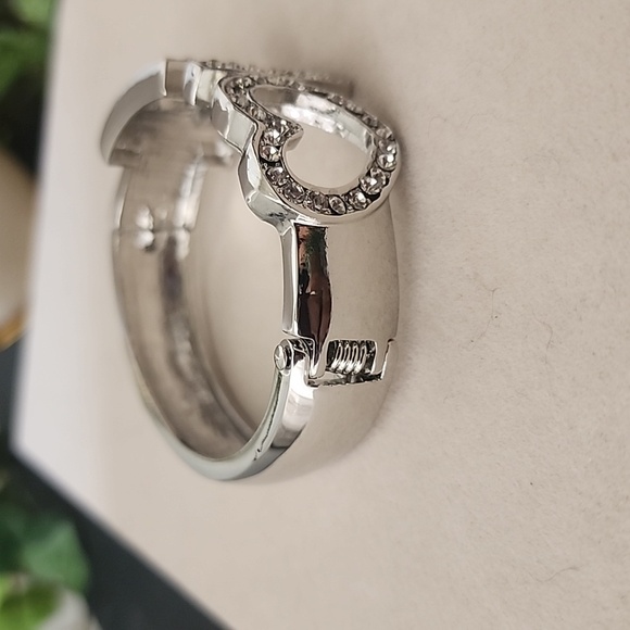 Silver with CZ Inspirational Love 🤍 LIFE Clamper / Hinge Glam Bracelet - Picture 5 of 9